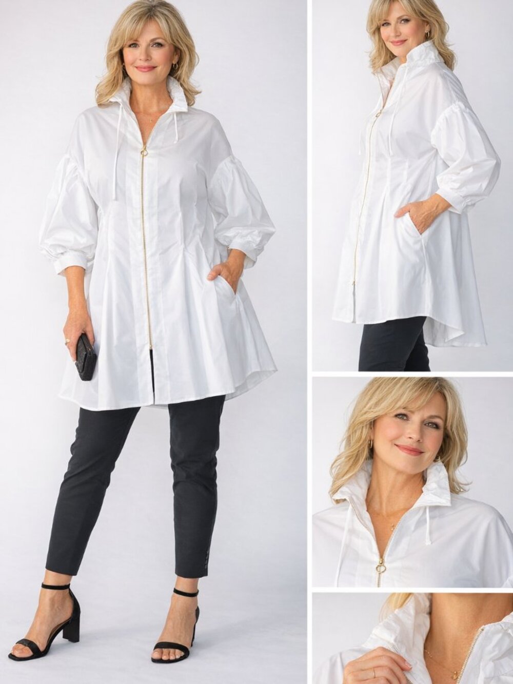 IC Collection Crisp Cotton Swing Tunic Top/Jacket/Dress